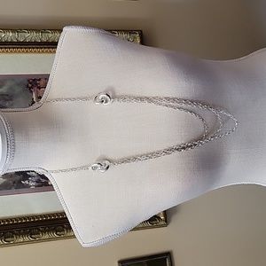 Heavy silver link chain necklace large loops Adjustable 34" long Lobster Claw…